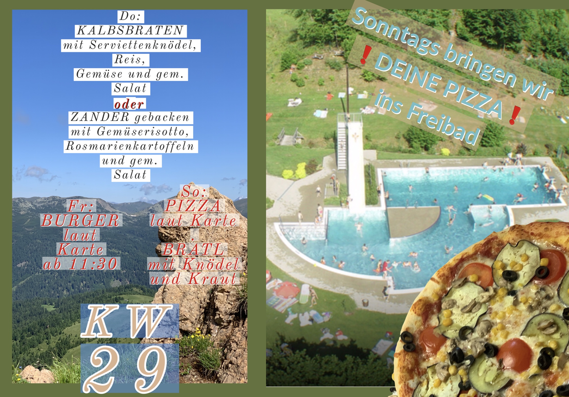 ⬇️ Angebot dieser Woche ⬇️ Menüplan